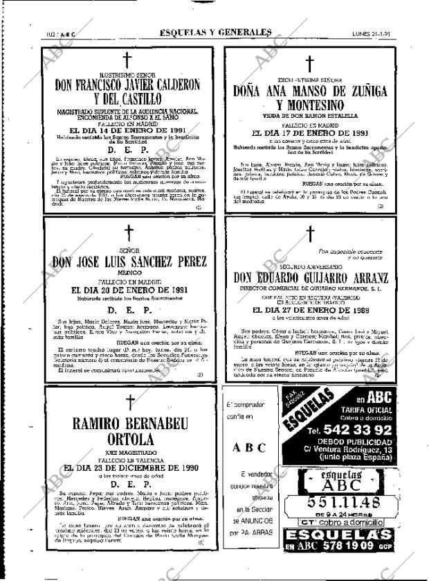 ABC MADRID 21-01-1991 página 102