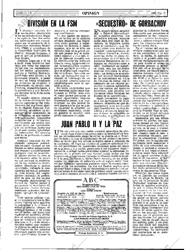 ABC MADRID 21-01-1991 página 19