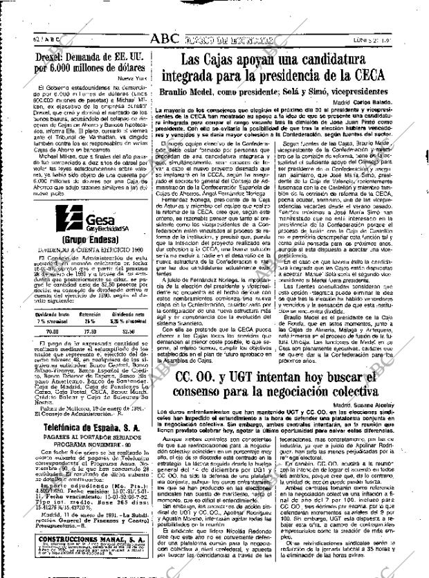 ABC MADRID 21-01-1991 página 62