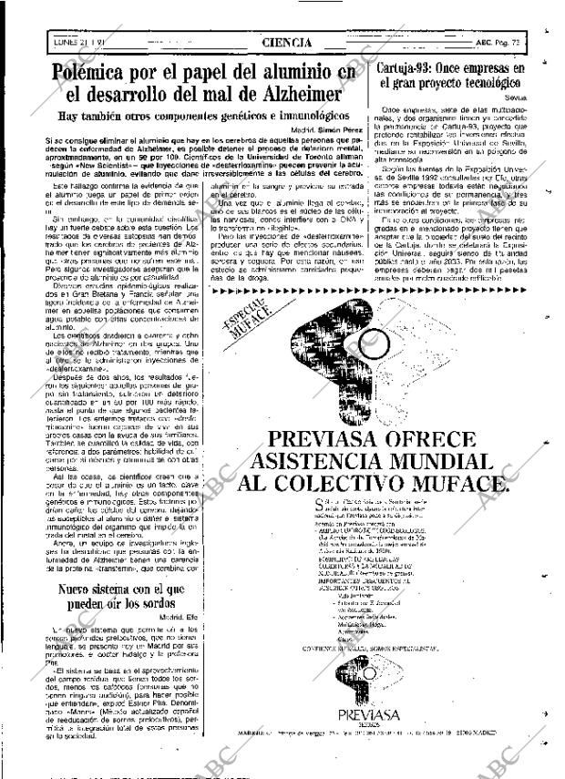 ABC MADRID 21-01-1991 página 73