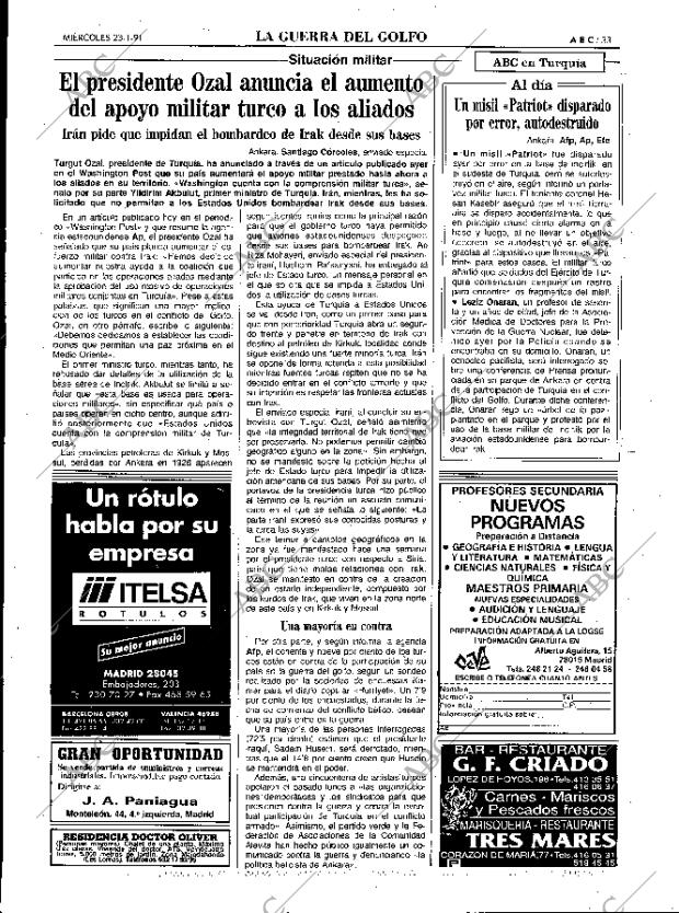 ABC MADRID 23-01-1991 página 33