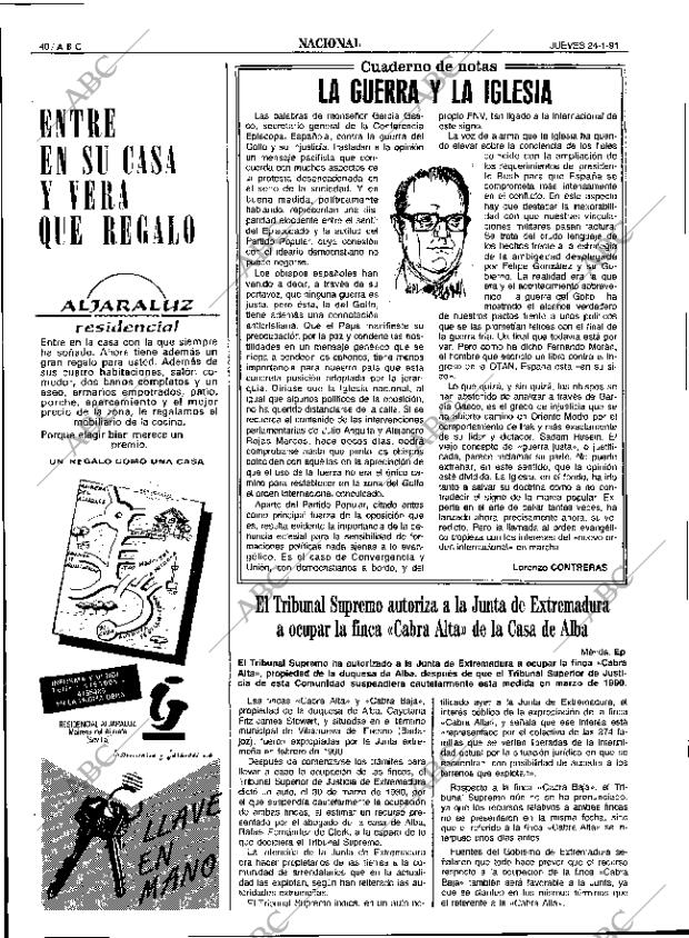 ABC SEVILLA 24-01-1991 página 40