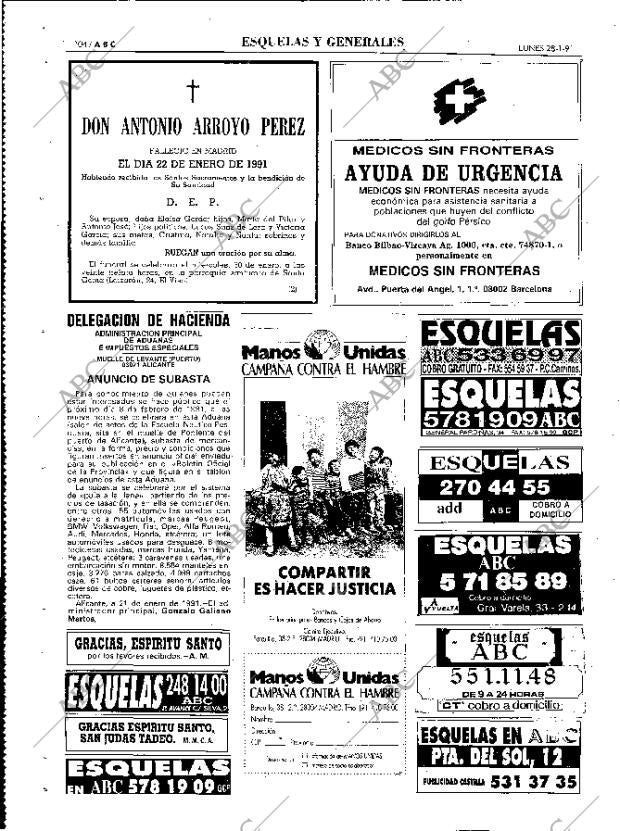 ABC MADRID 28-01-1991 página 104