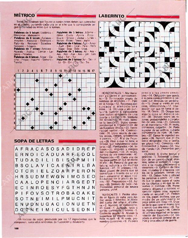 BLANCO Y NEGRO MADRID 10-02-1991 página 108