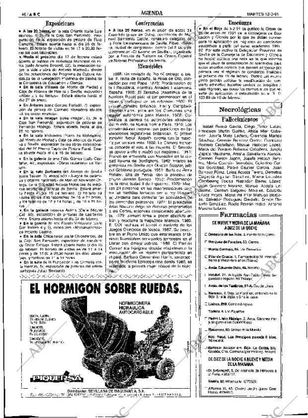 ABC SEVILLA 12-02-1991 página 46