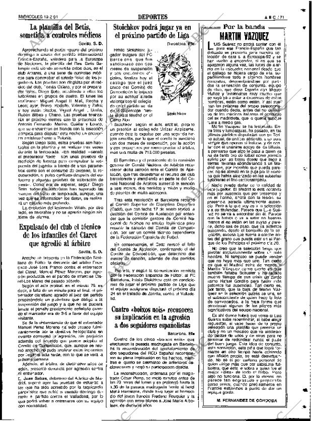 ABC SEVILLA 13-02-1991 página 71