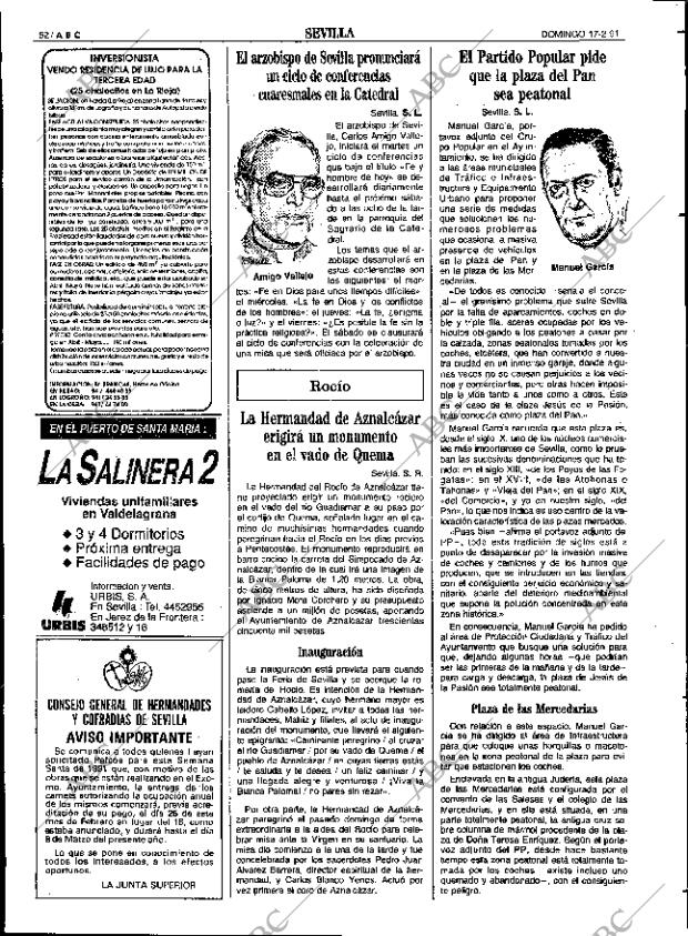 ABC SEVILLA 17-02-1991 página 52