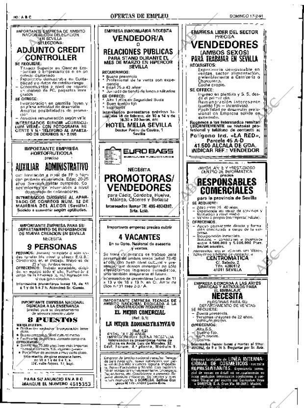 ABC SEVILLA 17-02-1991 página 80