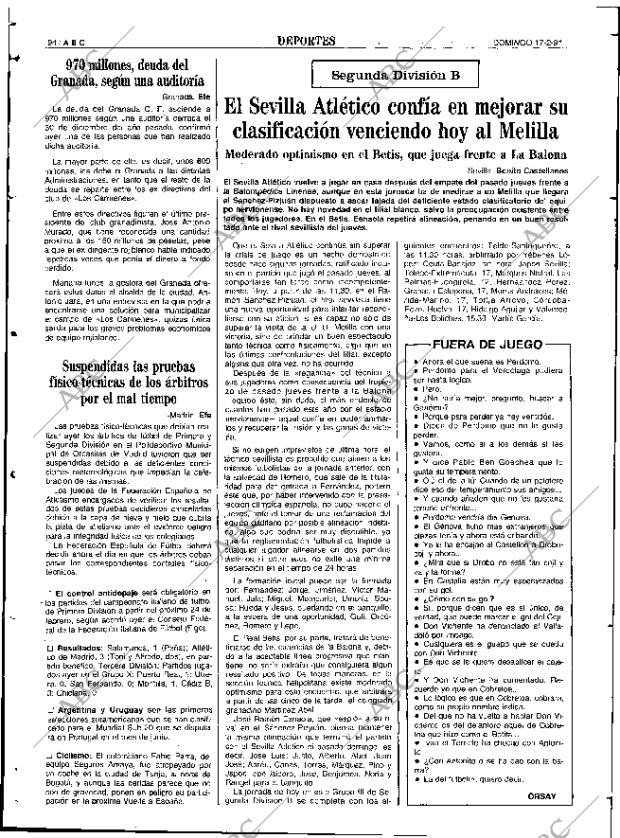 ABC SEVILLA 17-02-1991 página 94