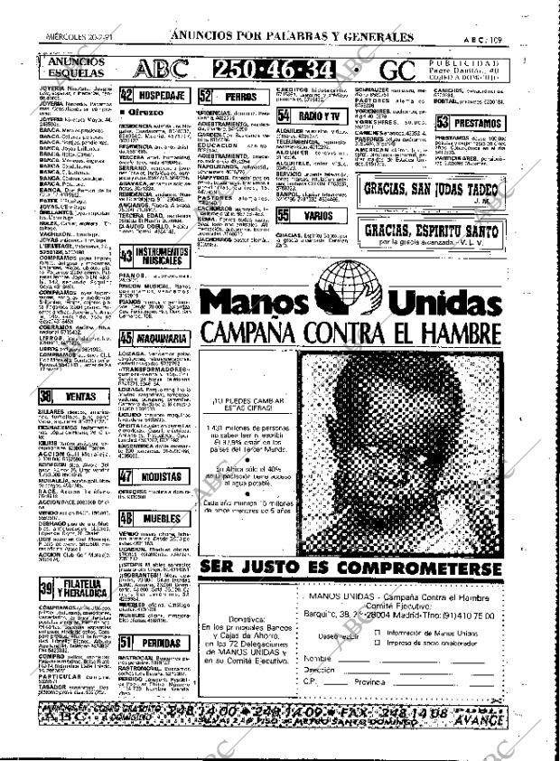 ABC MADRID 20-02-1991 página 109