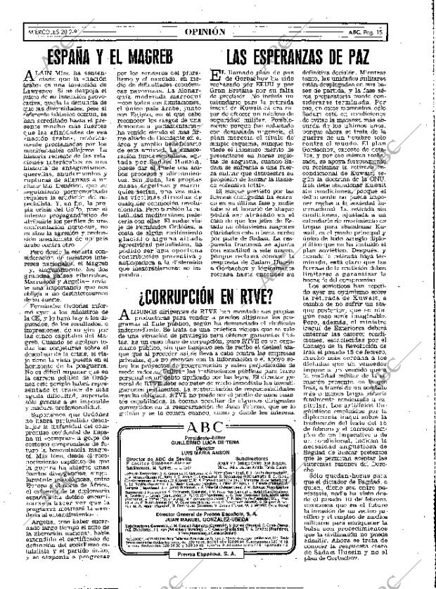 ABC MADRID 20-02-1991 página 15