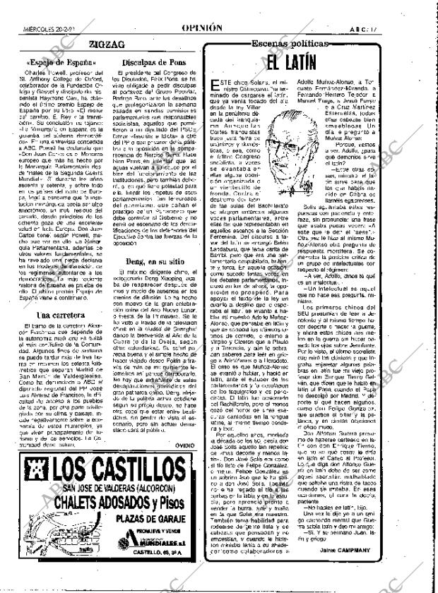 ABC MADRID 20-02-1991 página 17