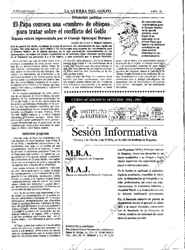 ABC MADRID 20-02-1991 página 25