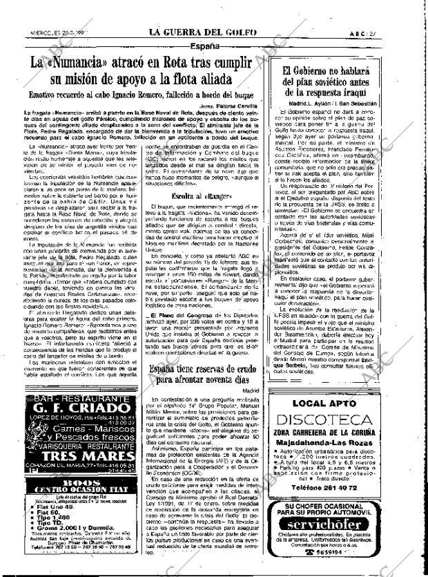 ABC MADRID 20-02-1991 página 27