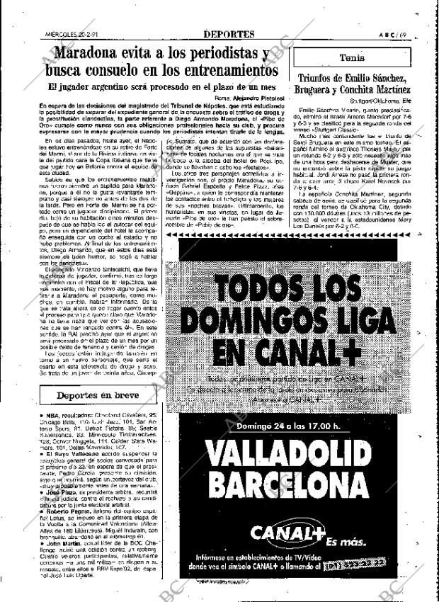 ABC MADRID 20-02-1991 página 69