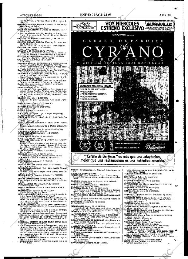 ABC MADRID 20-02-1991 página 89