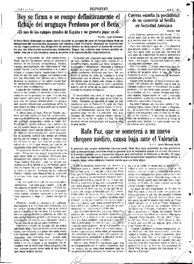 ABC SEVILLA 21-02-1991 página 69