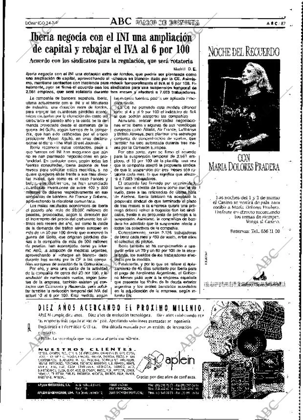 ABC MADRID 24-02-1991 página 87