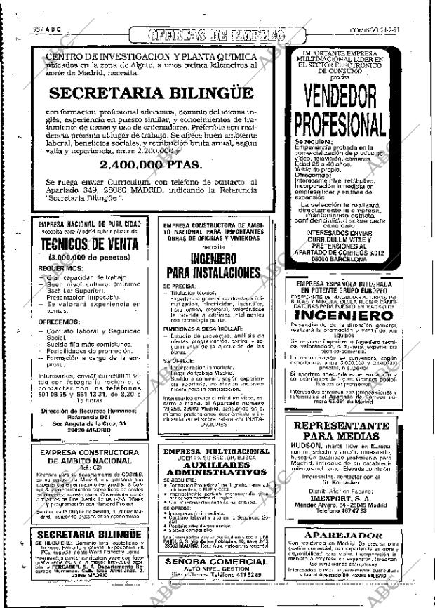 ABC MADRID 24-02-1991 página 98