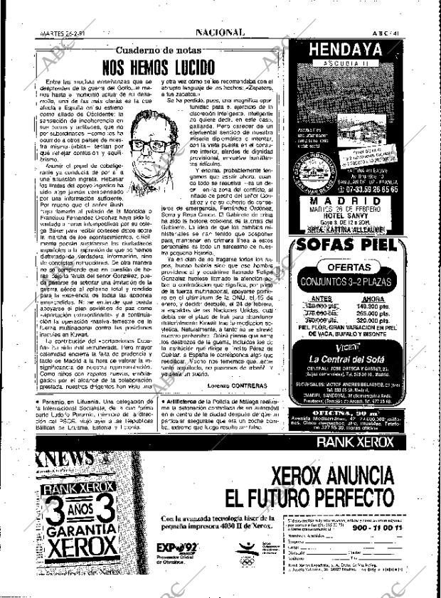 ABC MADRID 26-02-1991 página 41