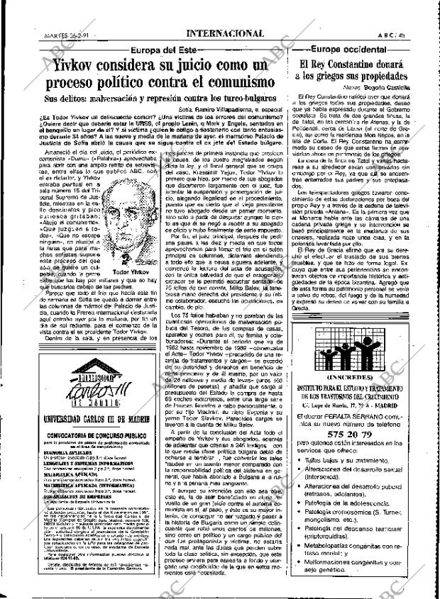 ABC MADRID 26-02-1991 página 45
