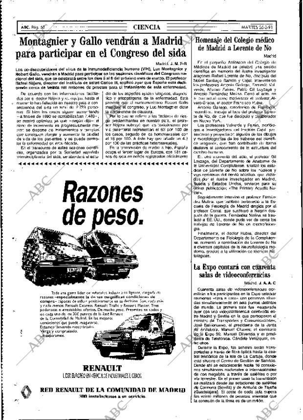 ABC MADRID 26-02-1991 página 68