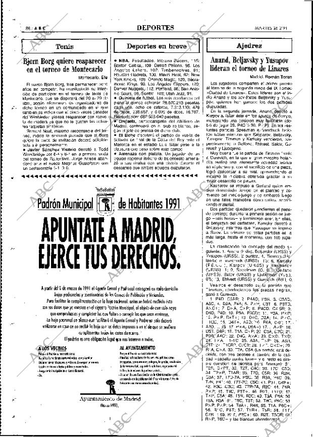 ABC MADRID 26-02-1991 página 88