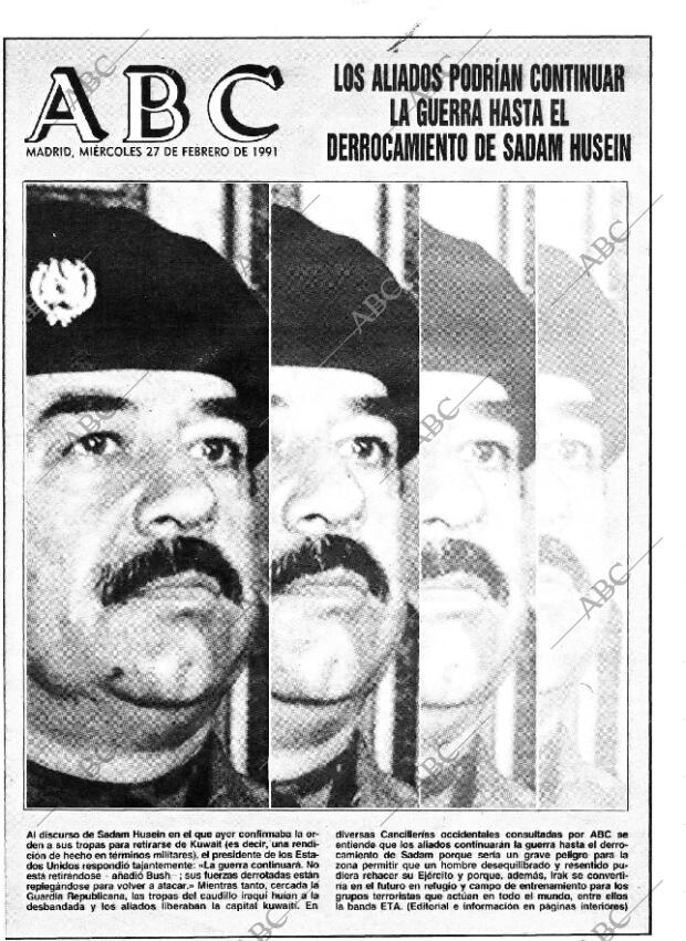 ABC MADRID 27-02-1991 página 1