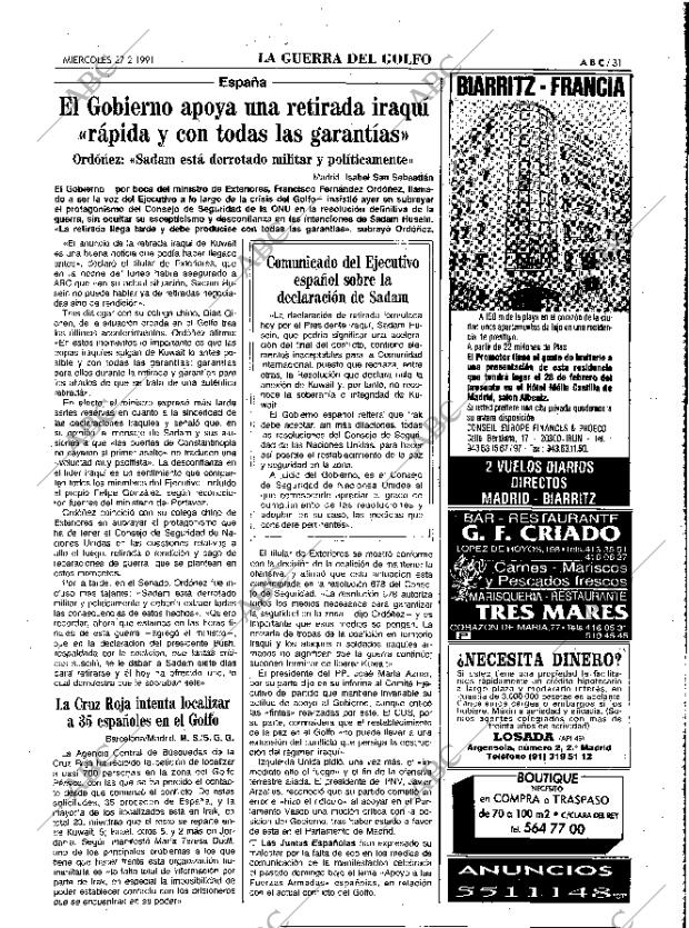 ABC MADRID 27-02-1991 página 31