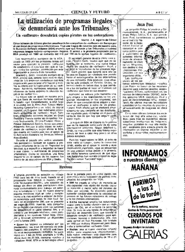 ABC MADRID 27-02-1991 página 57