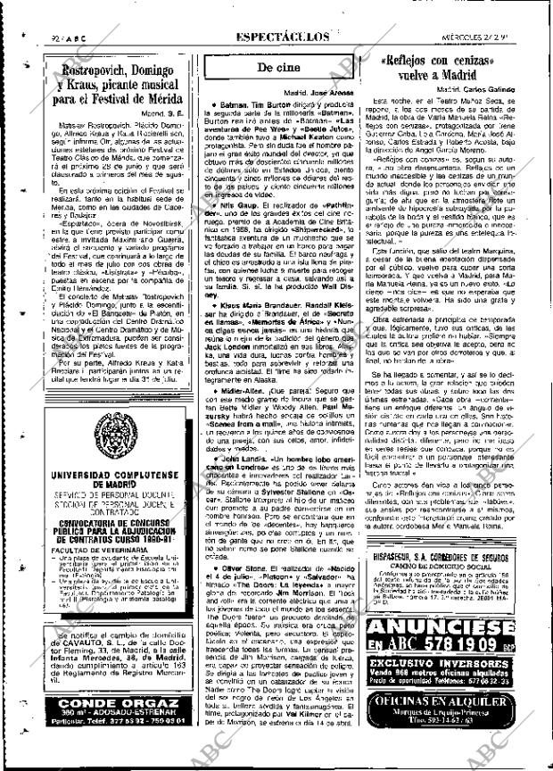 ABC MADRID 27-02-1991 página 92