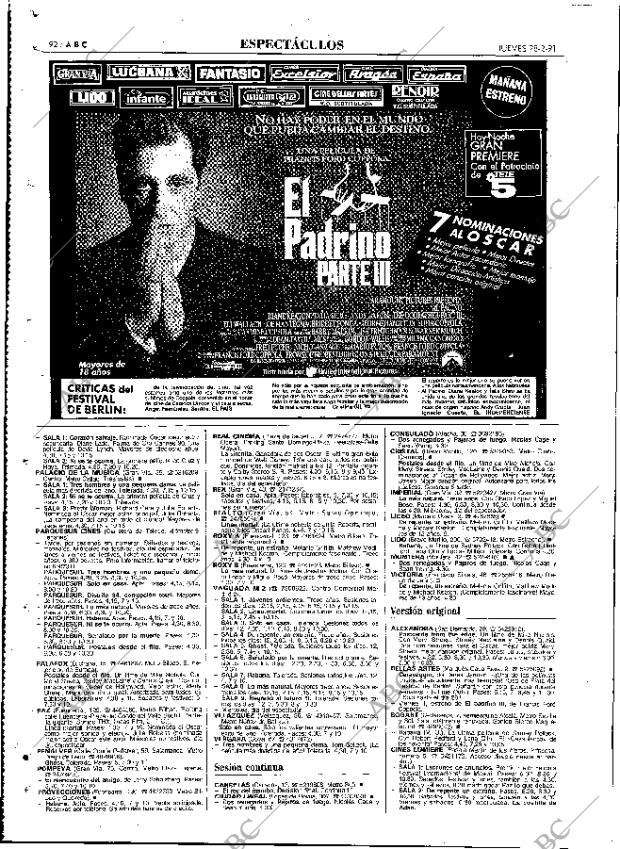 ABC MADRID 28-02-1991 página 92