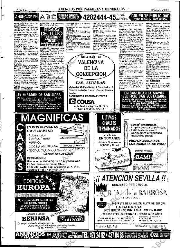 ABC SEVILLA 02-03-1991 página 74