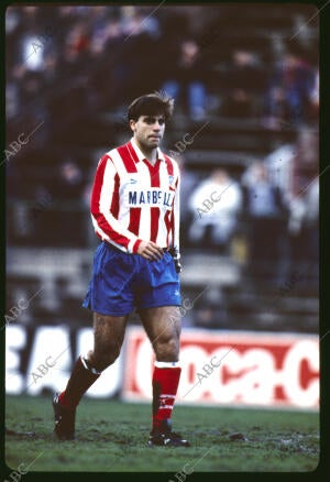 Partido de liga disputado en el estadio Vicente Calderón entre el Atlético de...