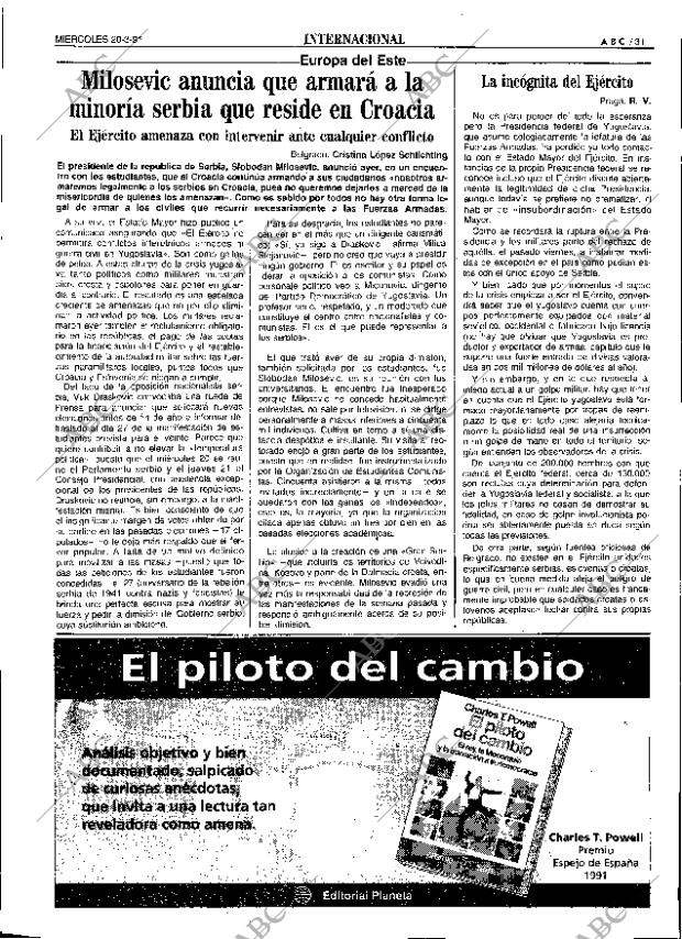 ABC SEVILLA 20-03-1991 página 31