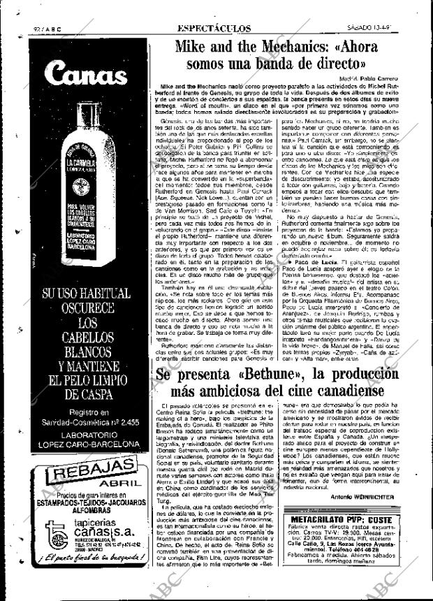 ABC MADRID 13-04-1991 página 92