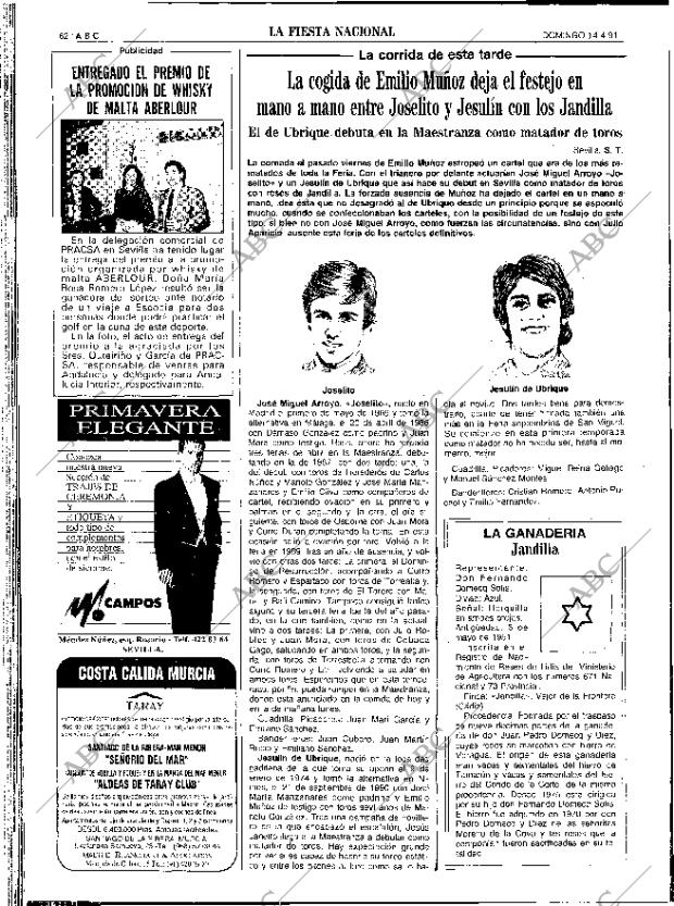 ABC SEVILLA 14-04-1991 página 62