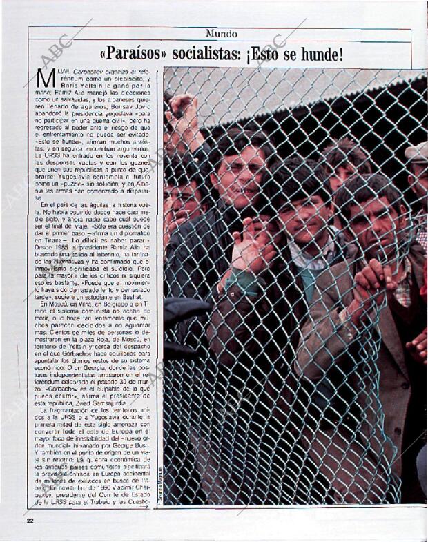 BLANCO Y NEGRO MADRID 14-04-1991 página 22
