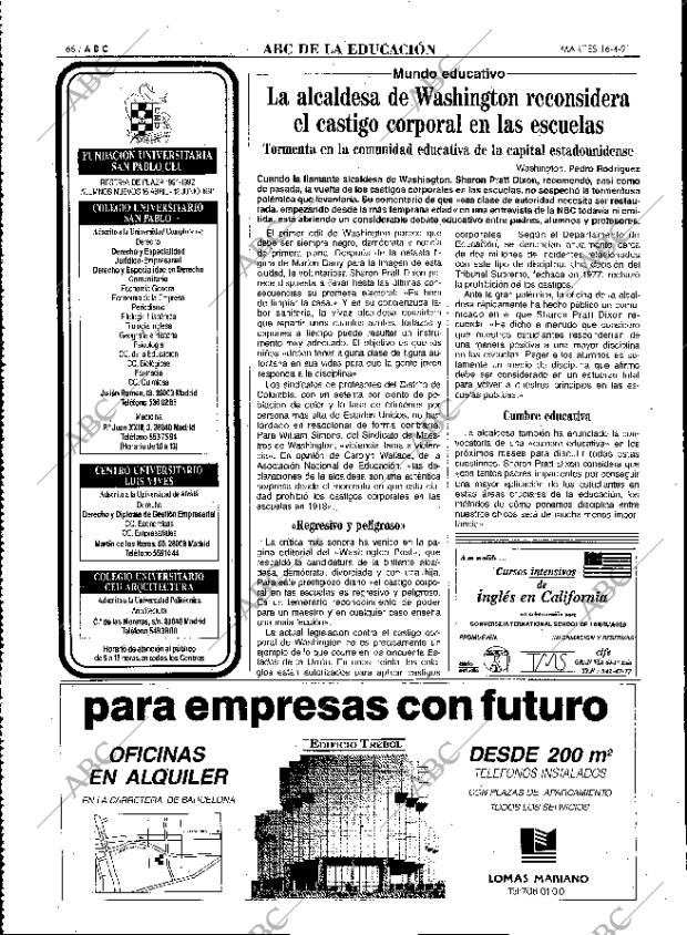 ABC MADRID 16-04-1991 página 66