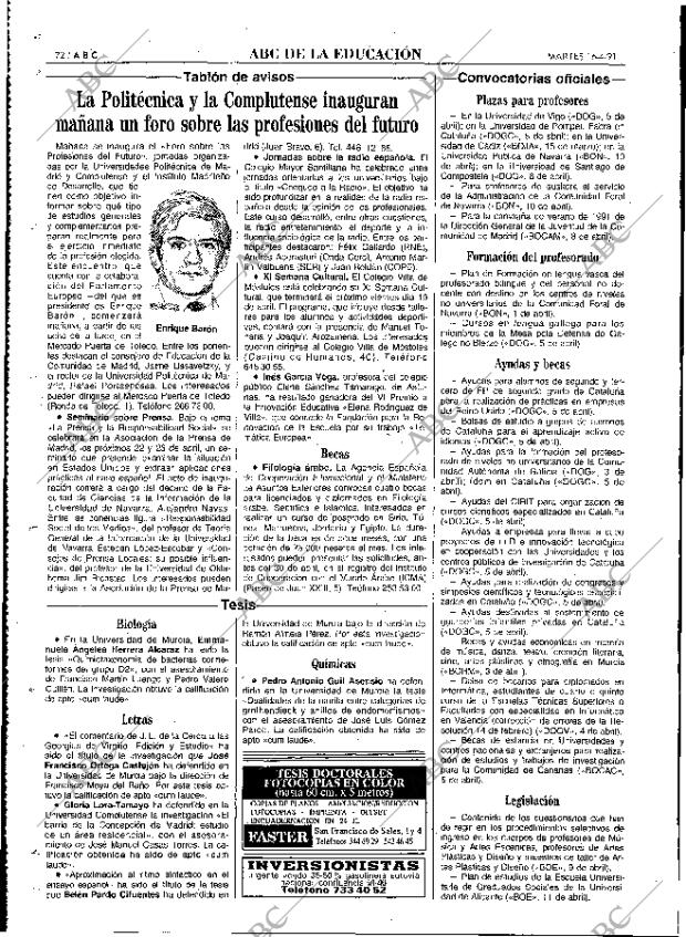 ABC MADRID 16-04-1991 página 72