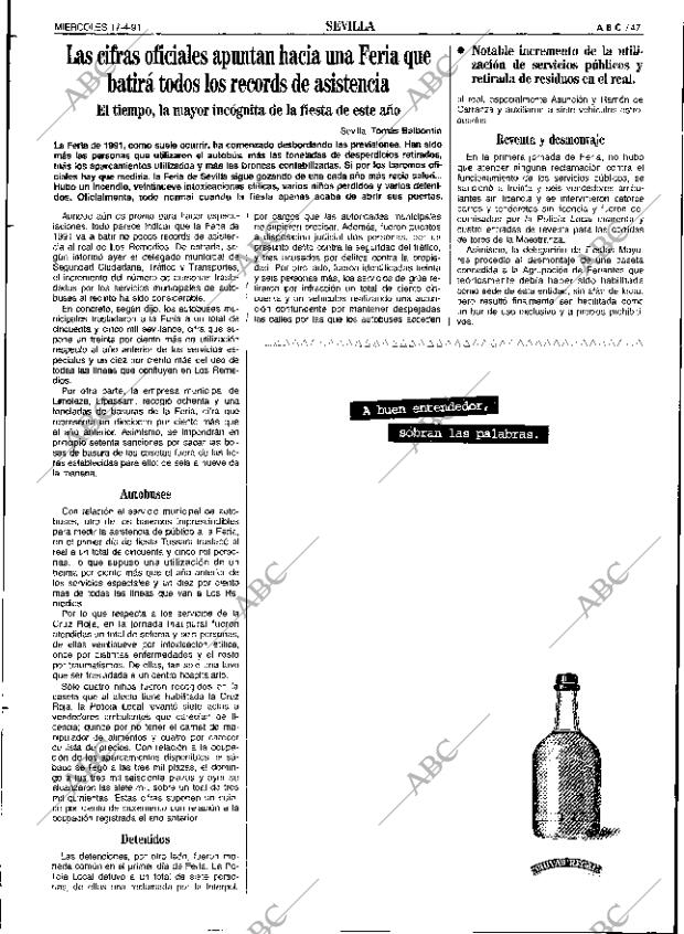 ABC SEVILLA 17-04-1991 página 47