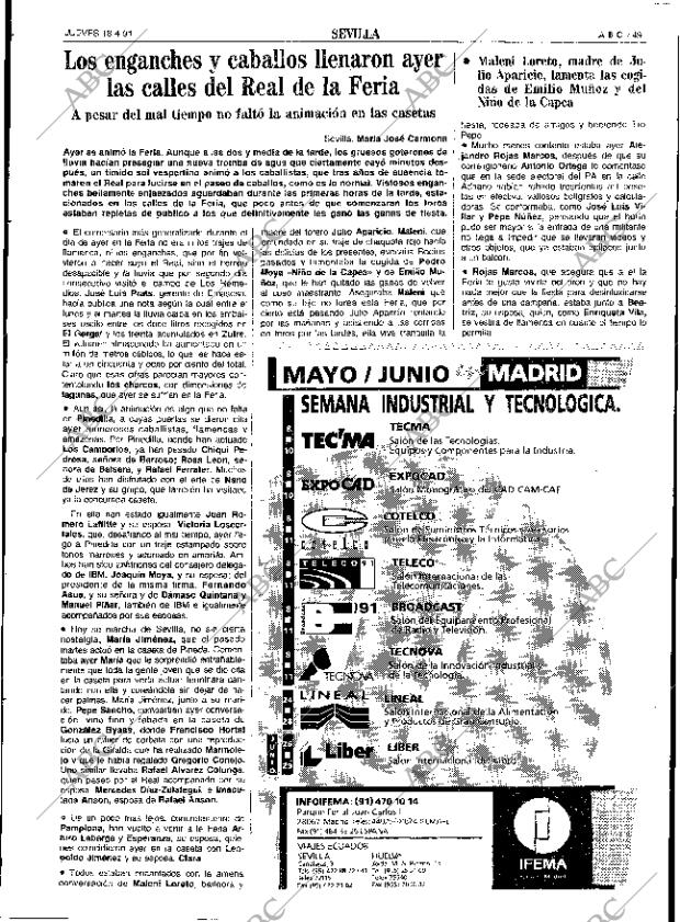 ABC SEVILLA 18-04-1991 página 49