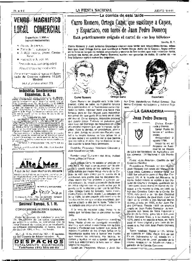 ABC SEVILLA 18-04-1991 página 58