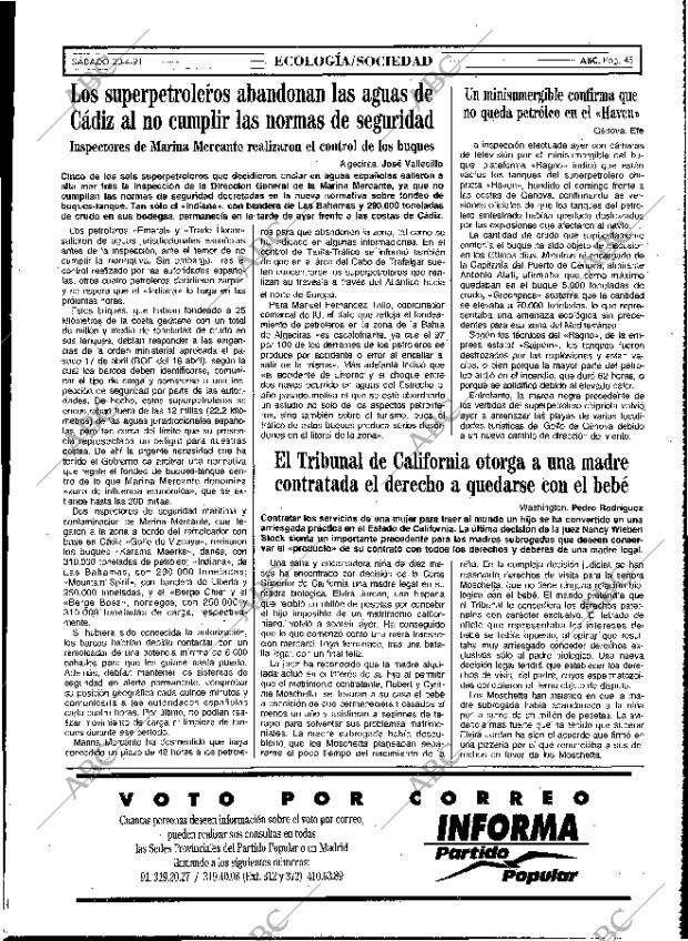 ABC MADRID 20-04-1991 página 45