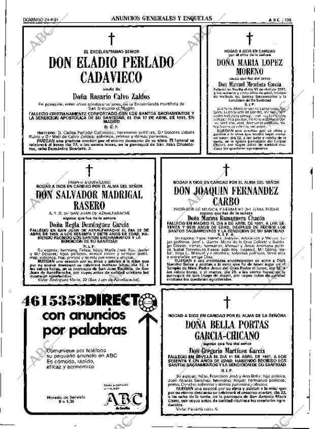 ABC SEVILLA 21-04-1991 página 109