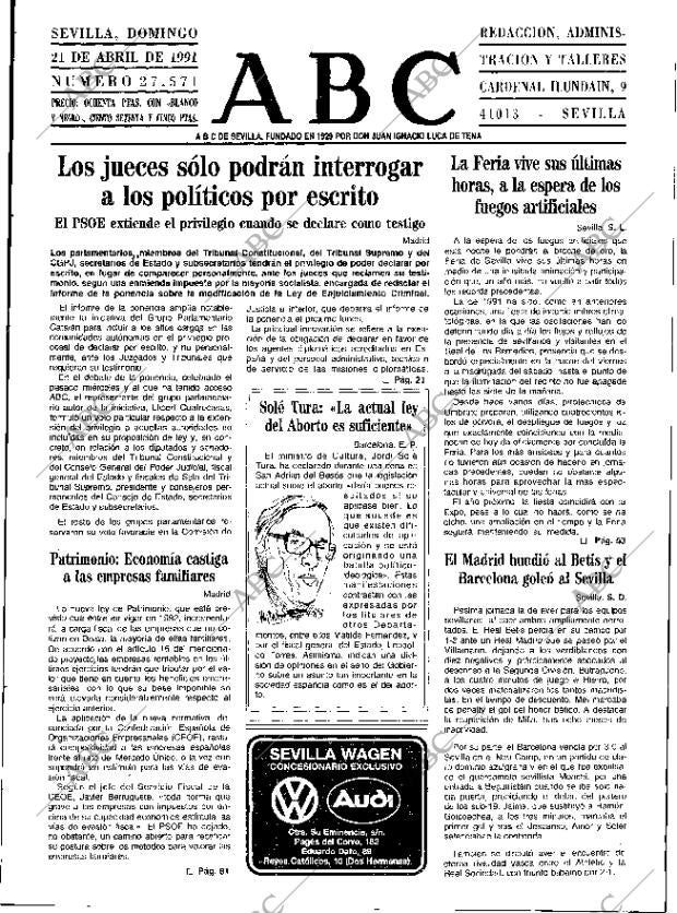 ABC SEVILLA 21-04-1991 página 15