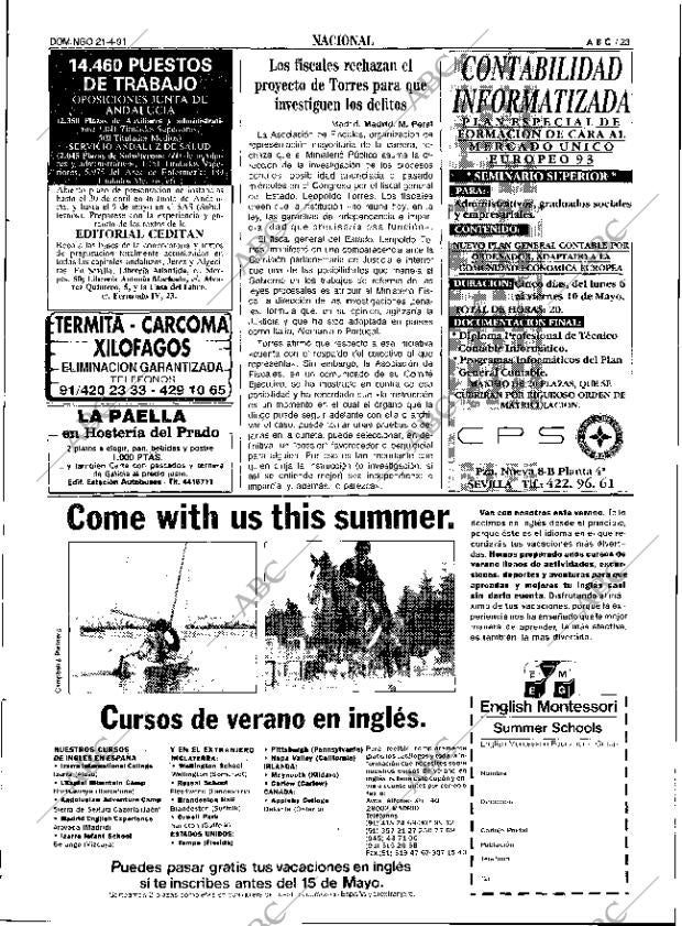 ABC SEVILLA 21-04-1991 página 23