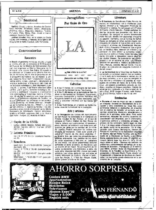 ABC SEVILLA 21-04-1991 página 50