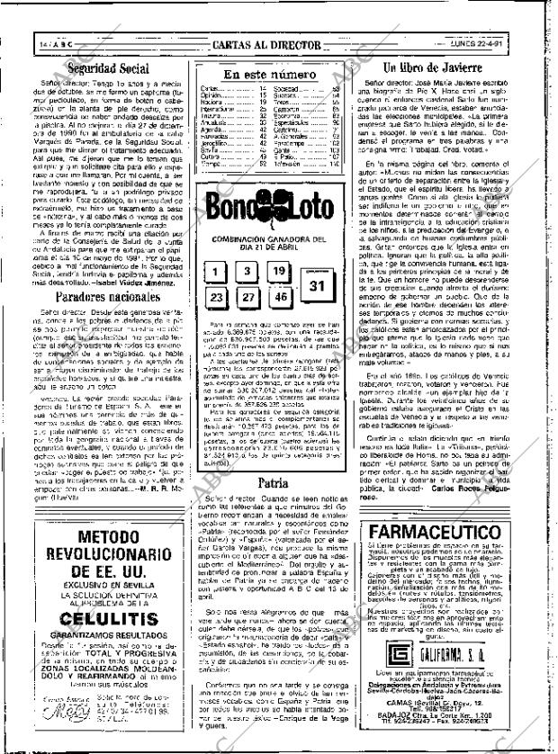 ABC SEVILLA 22-04-1991 página 14
