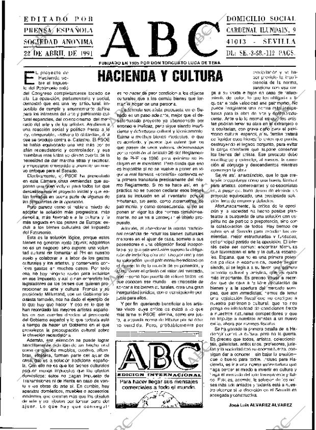 ABC SEVILLA 22-04-1991 página 3